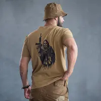 Футболка с принтом Смерть з автоматом кулир шелкография койот L
