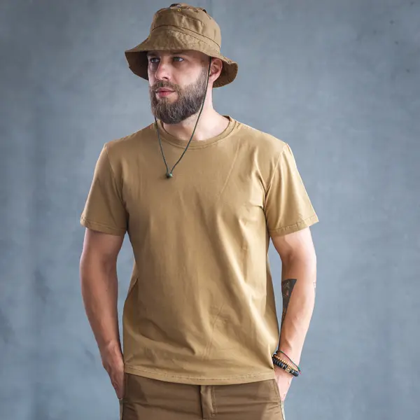 Футболка с принтом Смерть з автоматом кулир шелкография койот L