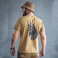 Футболка з принтом Смерть з автоматом кулір шовкографія койот XL (50)