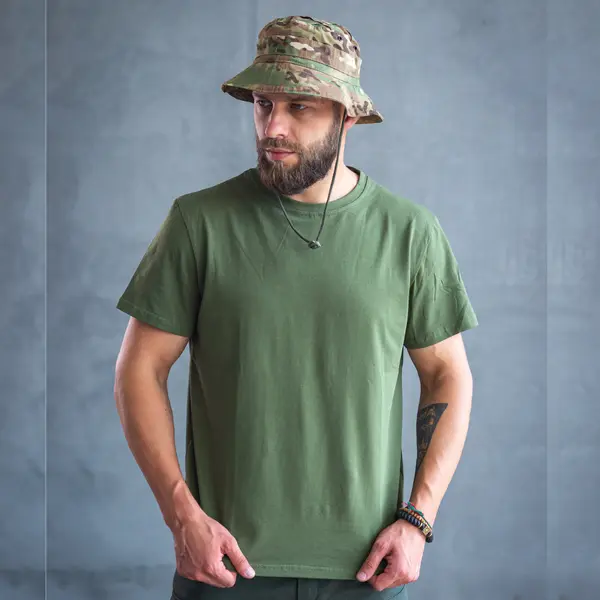 Футболка з принтом Fuck this death кулір шовкографія хакі L (48)