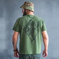 Футболка с принтом Fuck this death кулир шелкография хаки XXL (52)