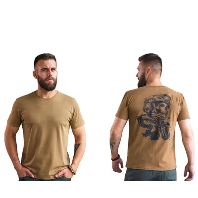Футболка з принтом Skull Soldier кулір шовкографія койот S (44)