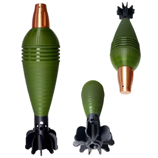 Полноразмерный макет осколочной минометной мины калибра 82 мм (32,5×8 см, 285 г, хаки, филамент, Украина)