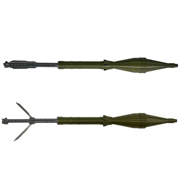 Великий розбірний макет кумулятивного пострілу для РПГ-7 (85×85×950 мм, 470 г, хакі, філамент, Україна)