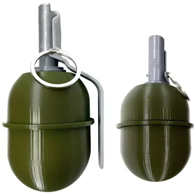 Класичний макет ручної осколкової гранати РГД-5 (12×5,5 см, 96 г, хакі, філамент, Україна)