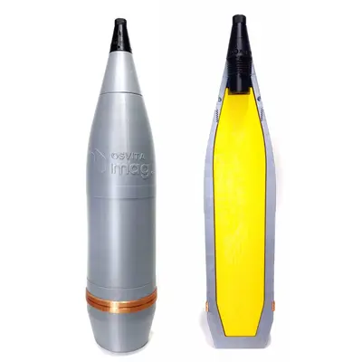 Навчальний макет осколково-фугасного снаряда ОФ-462 у розрізі (56×13 см, 990 г, філамент, Україна)