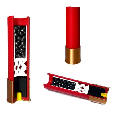 Макет патрона для гладкоствольної рушниці у розрізі ¾ (2×7,8 см, 20 г, філамент, Україна)