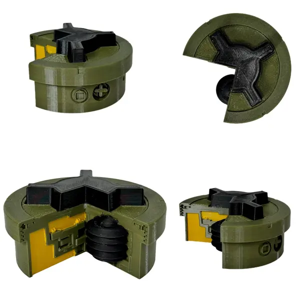 Детальний макет фугасної міни ПМН-2 у розрізі (філамент, Україна)