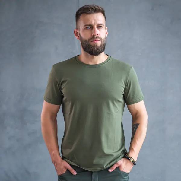 Футболка з принтом Skull Soldier кулір шовкографія хакі L (48)