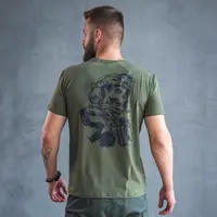 Футболка з принтом Skull Soldier кулір шовкографія хакі 2XL (52)