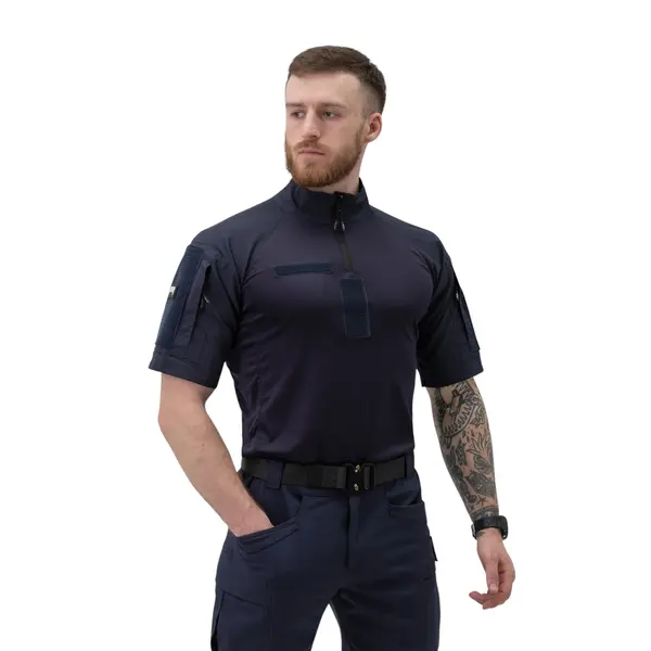 Футболка тактична бойова BEZET Combat з коротким рукавом синя M (46)