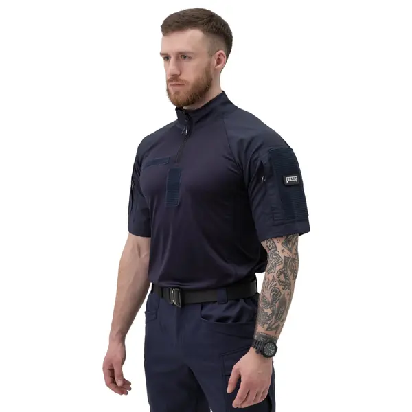 Футболка тактична бойова BEZET Combat з коротким рукавом синя 2XL (52)