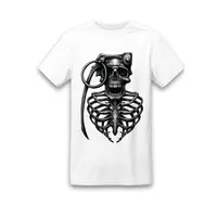 Футболка Cavalier White з принтом Grenade scull DTG M (46)