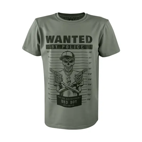 Футболка з принтом Wanted Bad Boy кулір шовкографія хакі 3XL (54)