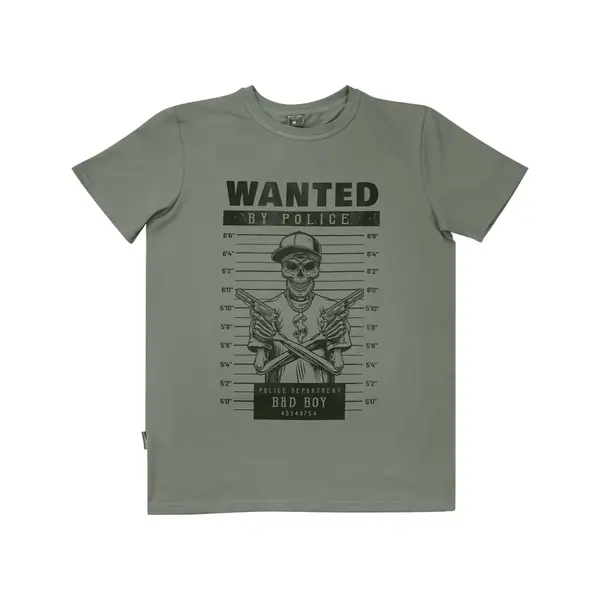 Футболка з принтом Wanted Bad Boy кулір шовкографія хакі 3XL (54)