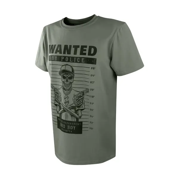 Футболка з принтом Wanted Bad Boy кулір шовкографія хакі 3XL (54)