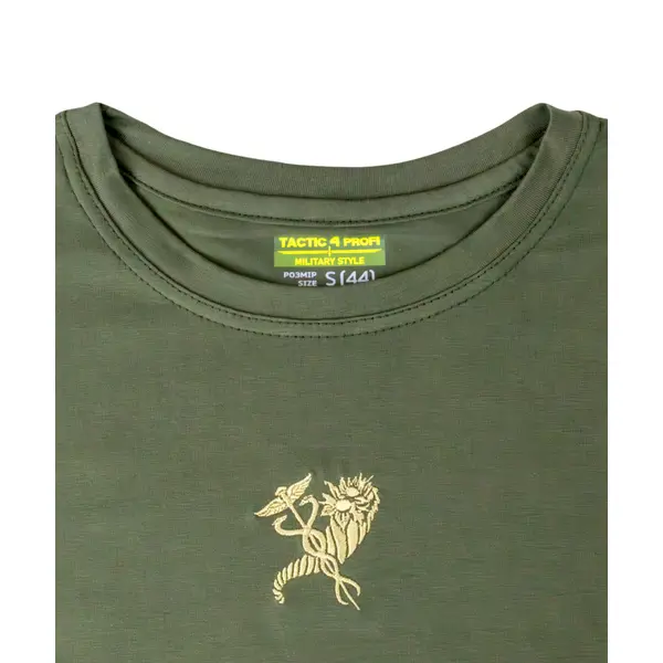 Футболка Prime кулір з вишивкою Ріг достатку хакі XL (50)