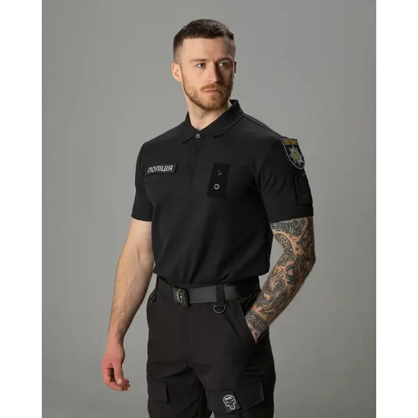 Поло тактичне BEZET Поліція чорна 3XL (54)