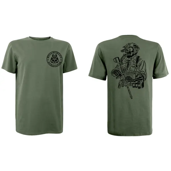 Футболка з принтом Black series № 5 Необмежено придатний кулір шовкографія хакі L (48)