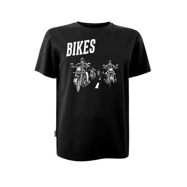 Футболка з принтом Bikes кулір DTG чорна 2XL (52)