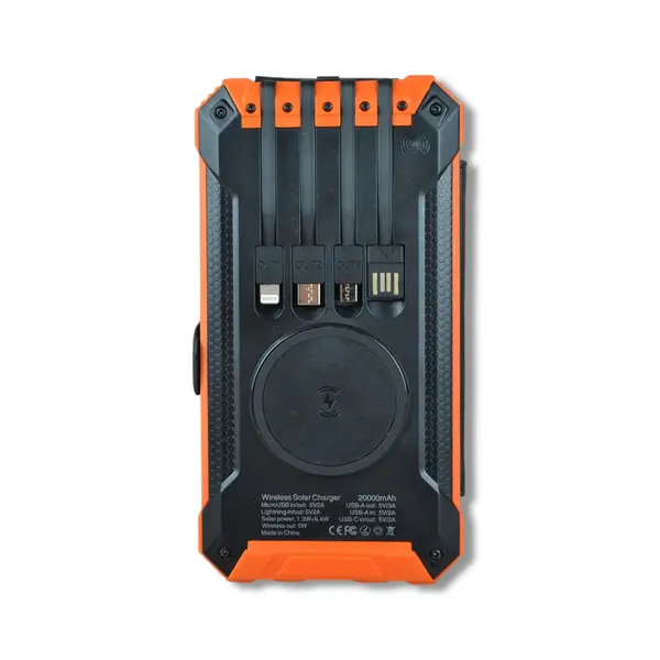 Повербанк портативний 20000mAh з сонячною панеллю