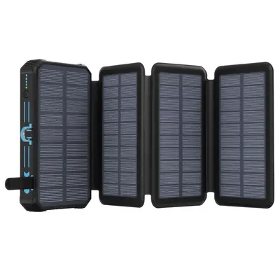 Повербанк 20000mAh з сонячною панеллю портативний