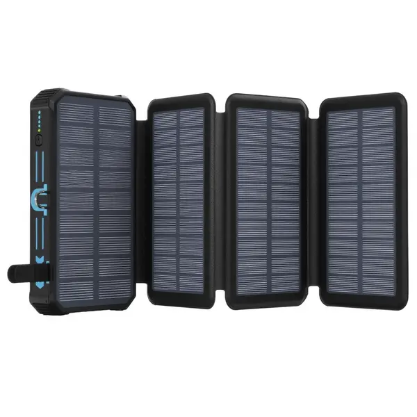 Повербанк 20000mAh з сонячною панеллю портативний