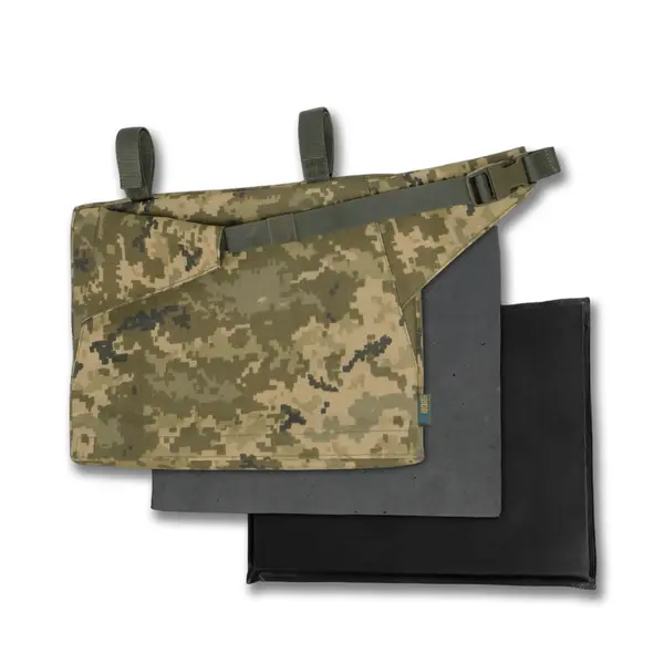 Каремат-сидушка Kiborg з балістичним пакетом 2 клас захисту Militex 20mm Cordura Pixel
