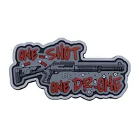 ПВХ Патч (шеврон) One Shot - One  Drone» (серый)