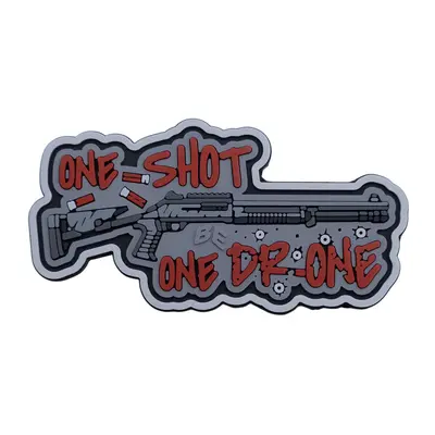ПВХ Патч (шеврон) «One Shot - One  Drone» (сірий)