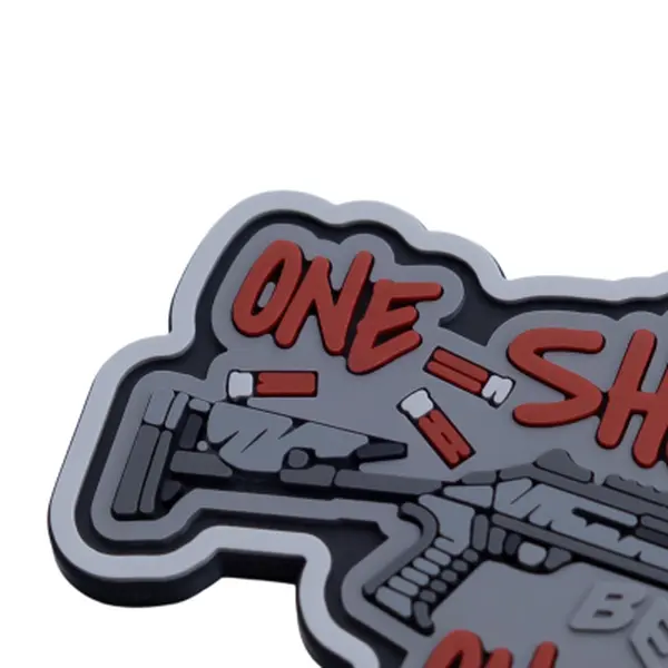 ПВХ Патч (шеврон) «One Shot - One  Drone» (сірий)