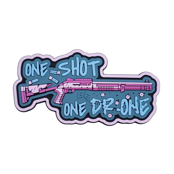 ПВХ Патч (шеврон) «One Shot - One  Drone» (синій)