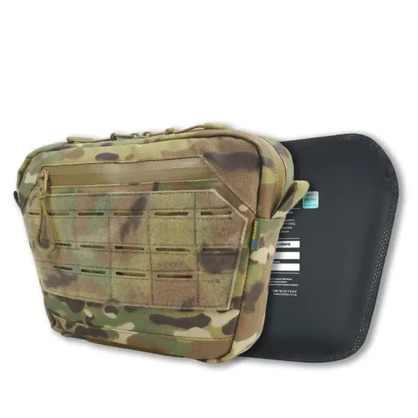 Сумка-напашник XL Kiborg з балістичним пакетом 2 клас захисту Militex GU Сordura Multicam