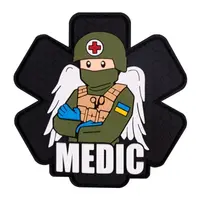 ПВХ патч (шеврон) "Військовий медик" чорний