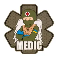 ПВХ патч (шеврон) "Військовий медик" олива