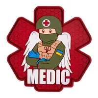 ПВХ патч (шеврон) "Військовий медик" червоний