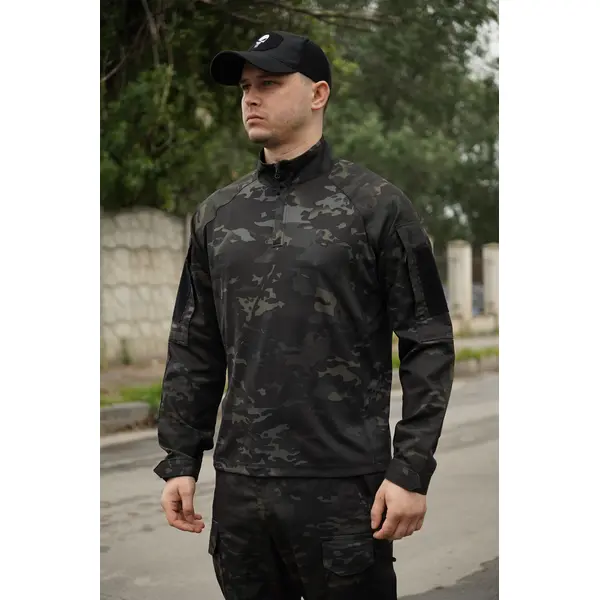 Тактична сорочка УБАКС UA (CoolPass) з довгим рукавом Black Multicam-M