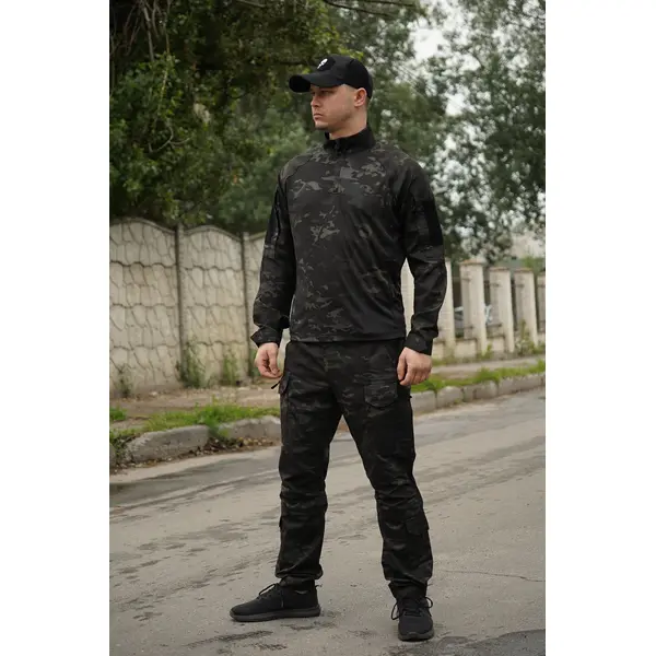 Тактична сорочка УБАКС UA (CoolPass) з довгим рукавом Black Multicam-XL