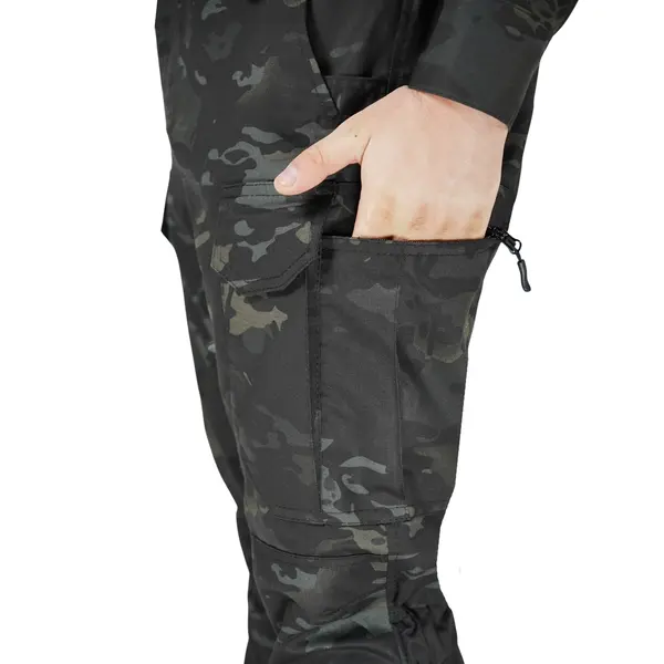 Костюм тактичний Twill FS чорний мультикам ( штани+кітель )-M