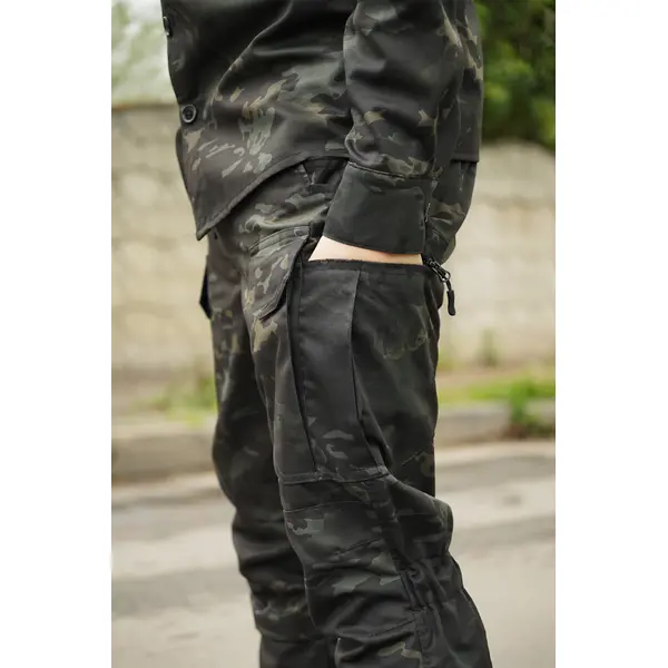 Костюм тактичний Twill FS чорний мультикам ( штани+кітель )-2XL