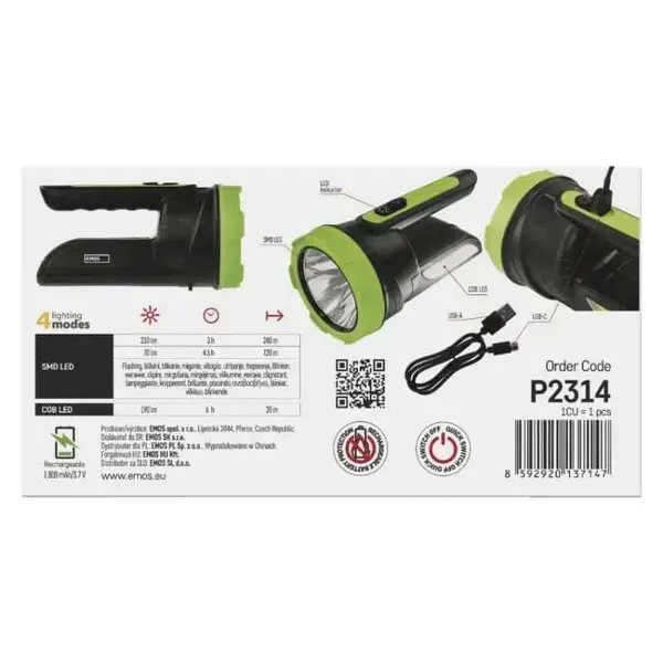 Фонарь аккумуляторный Emos P2314 210 Lm 1800 mAh