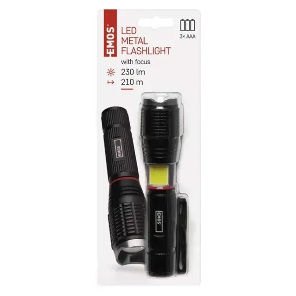 Фонарь ручной Emos P3111 230 Lm 3×AAA металл фокус