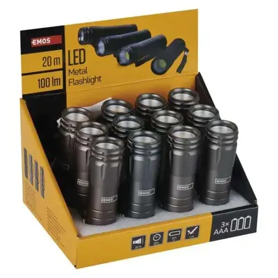 Лiхтар ручний Emos P4705 100 Lm 3×AAA метал