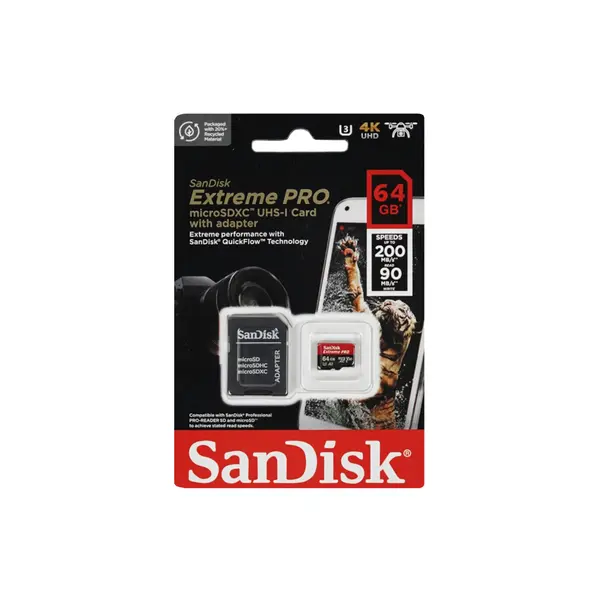 Карта пам'яті SanDisk Extreme PRO microSDXC 64 ГБ UHS-I U3 V30