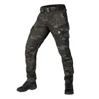 Тактичні штани Герць 2.0 Twill з посиленими колінами та системою кишень, чорний мультикам-L