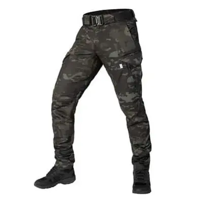 Тактичні штани Герць 2.0 Twill з посиленими колінами та системою кишень, чорний мультикам-4XL