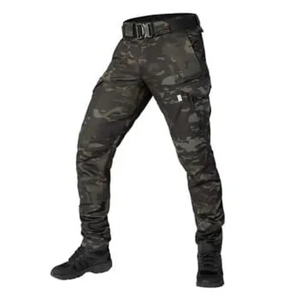 Тактичні штани Герць 2.0 Twill з посиленими колінами та системою кишень, чорний мультикам-L
