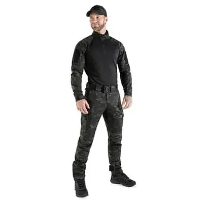 Тактичні штани Герць 2.0 Twill з посиленими колінами та системою кишень, чорний мультикам-S