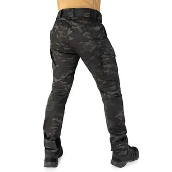 Тактичні штани Герць 2.0 Twill з посиленими колінами та системою кишень, чорний мультикам-L