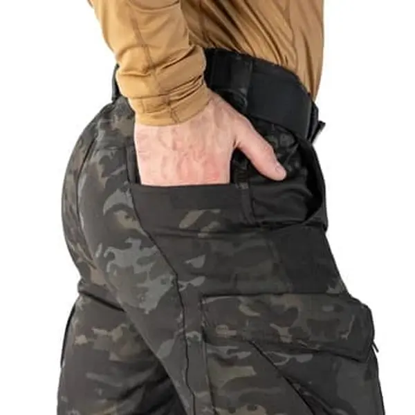 Тактичні штани Герць 2.0 Twill з посиленими колінами та системою кишень, чорний мультикам-L